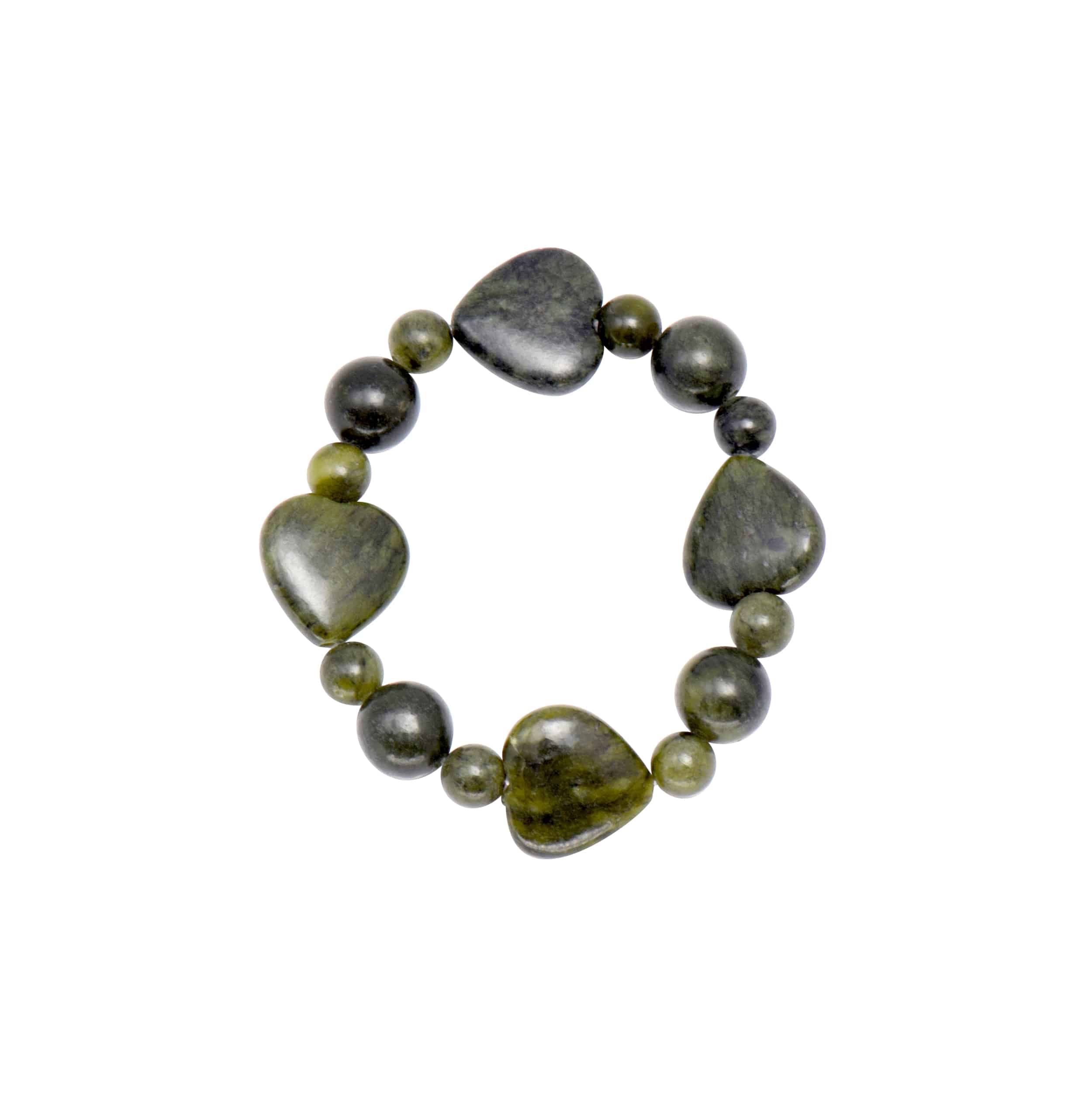 Connemara Marble Round and Heart Shaped Bracelet