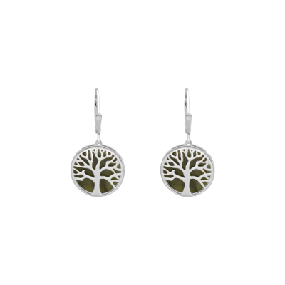 Tree of Life Connemara Marble Earrings