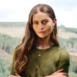 Trinity Knot Silver Connemara Marble Pendant with Earrings. Hand crafted in Ireland with our natural and unique gemstone.