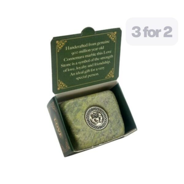 Claddagh Love Stone, a genuine piece of Connemara Marble with a Claddagh disc. Symbolic Irish Symbol of Love, Loyalty&Friendship.