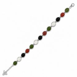 Colours of Ireland bracelet. The four stones are emblematic of the four corners of Ireland. Complete the set with the matching Connemara Marble Necklace.