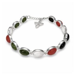 Colours of Ireland bracelet. The four stones are emblematic of the four corners of Ireland. Complete the set with the matching Connemara Marble Necklace.