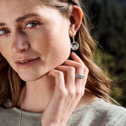 Claddagh with Connemara Marble Heart Earrings