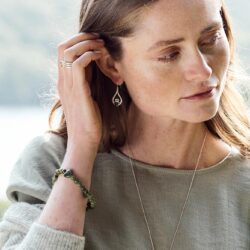 Connemara Marble Bracelet with Round and Heart Beads