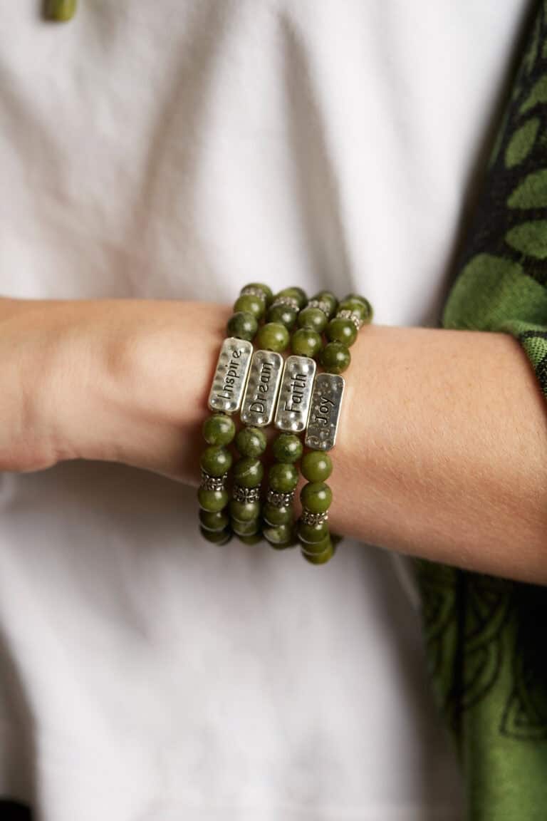 Joy Message Bracelet-Celtic Bracelet-Connemara Marble
