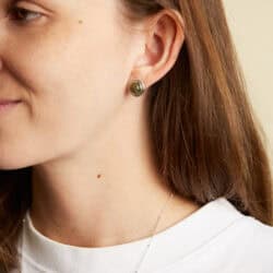 Celtic Connemara Marble Stud Earrings .Irish sterling silver hallmarked in the Irish Assay Office. Handcrafted in Ireland with genuine Connemara Marble.