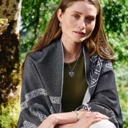 Pashmina Scarf Grey with Tree of Life Design