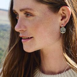 Connemara Marble Tree of Life Silver Earrings