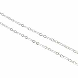 A sterling silver hallmarked, elongated paperclip link chain necklace. This is the perfect chain to elevate your Connemara Marble Pendant.