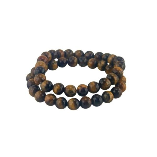 Tiger's eye Set of 2 Gemstone bracelets from Ireland. Representing courage and strength. Stretch style within a gift pouch.