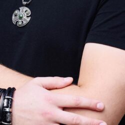 Trinity Knot Mens Connemara Marble Ring