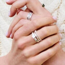 Trilogy Celtic Knot Silver Connemara Marble Luck Ring