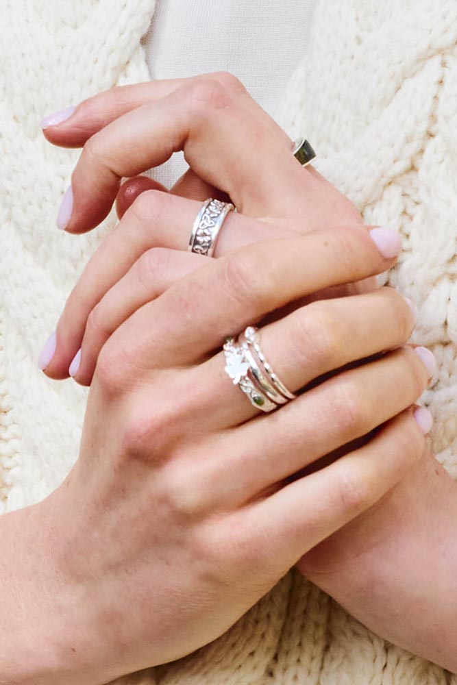 Trilogy Celtic Knot Silver Connemara Marble Luck Ring