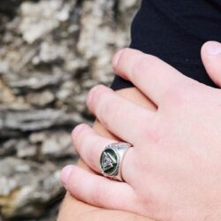Valknut Viking Ring Connemara Marble