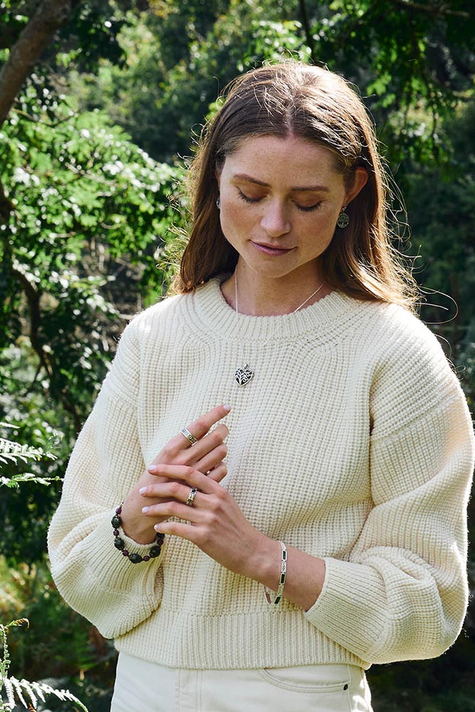 Vintage Style Antique Tone Connemara Marble Bracelet