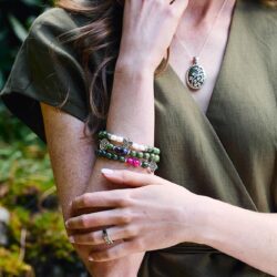 Set of 3 Connemara Marble Gemstone Bracelets