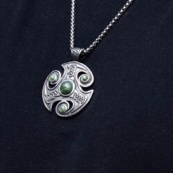 Viking Celtic Knot Connemara Marble Pendant
