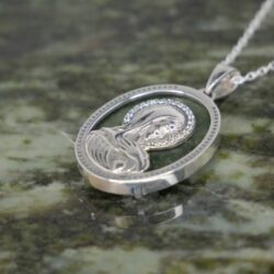 Our Mother Mary silver pendant is hand crafted in Ireland. Whether worn for faith, heritage, or style, this piece embodies Irish craftsmanship and devotion.
