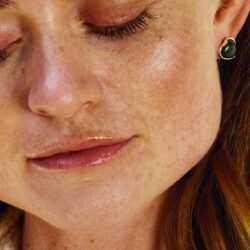 Silver Connemara Marble Heart Stud Earrings