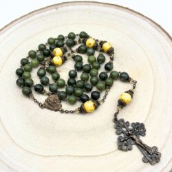 Our Lady Irish rosary beads are hand crafted in Ireland using the finest Connemara Marble. Combining natural beauty with spiritual strength.