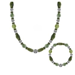 Hand carved silver, Connemara Marble necklace with bracelet. One only available as part of our Special Event. Join our newsletter for update and offers.