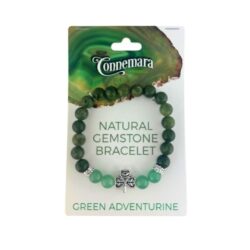Green aventurine gemstone bracelet with natural Connemara Marble gemstone found only here in Ireland. Each piece is totally unique. Hand crafted.