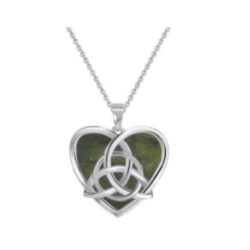 Trinity Knot silver heart pendant crafted with Connemara Marble as part of our Special Event. Sign up to our newsletter for exclusive discounts.