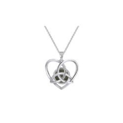 Trinity Knot silver heart pendant crafted with Connemara Marble as part of our Special Event. Sign up to our newsletter for exclusive discounts.