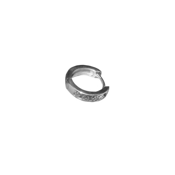 Trinity Knot sterling silver, huggie style earrings. Hand crafted in Ireland with hallmarked 925 silver designed for a comfortable and secure fit.