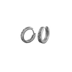 Trinity Knot sterling silver, huggie style earrings. Hand crafted in Ireland with hallmarked 925 silver designed for a comfortable and secure fit.