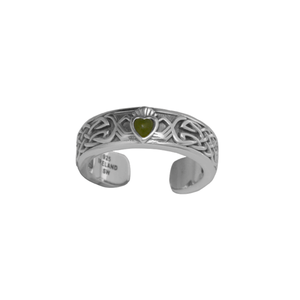 Claddagh Torc Style Connemara Marble ring. Hand crafted in Ireland with genuine, natural gemstone Connemara Marble. Love, loyalty and friendship.