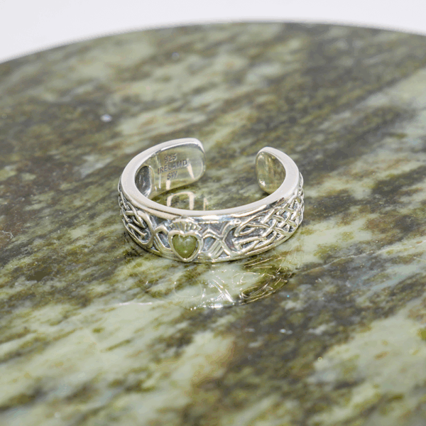 Claddagh Torc Style Connemara Marble ring. Hand crafted in Ireland with genuine, natural gemstone Connemara Marble. Love, loyalty and friendship.