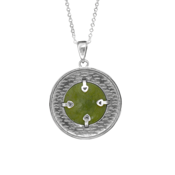 Find your way with our Connemara Marble sterling silver compass pendant. Handcrafted in Ireland with genuine Connemara Marble and gift boxed.
