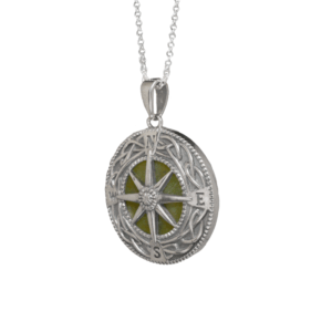 Find your way with our Connemara Marble sterling silver compass pendant. Handcrafted in Ireland with genuine Connemara Marble and gift boxed.