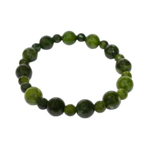 Gemstone Bracelet from Ireland. Smooth, cooling round beads of genuine, unique natural marble beads fashioned into a classic bracelet.
