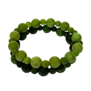 Set of 2 Gemstone Bracelets from Ireland. Smooth, cooling round beads of genuine, unique natural marble beads fashioned into a classic bracelet set.