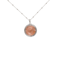 Lucky Irish coin sterling silver pendant. Hand crafted in Ireland with a genuine 1p coin minted between 1973 - 2002. Presented on an 18