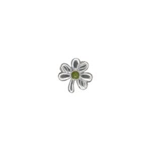 Silver shamrock stud earrings with a center of our natural green gemstone Connemara Marble. Handcrafted in Ireland, presented gift boxed.
