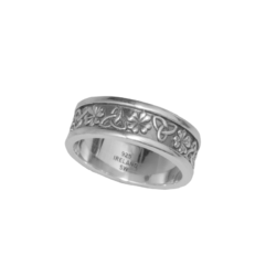 Symbols of Ireland silver band ring has been hand crafted in Ireland with hallmarked Irish sterling silver. Celebrate your Irish heritage with Celtic style. Made in Ireland by Connemara Marble Jewelry