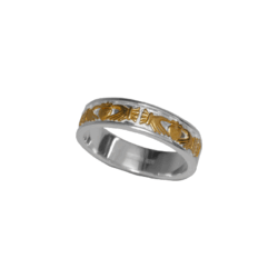 The Claddagh represents love, loyalty and friendship. Our 18k gold and sterling silver Celtic band ring is hallmarked in Ireland and presented gift boxed.