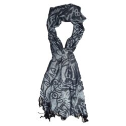Black and Grey Shamrock Design Celtic Pashmina Scarf
