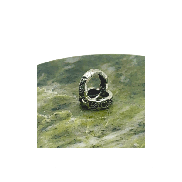 Trinity Knot Connemara Marble sterling silver, stud earrings. Hand crafted in Ireland with hallmarked 925 silver designed for a comfortable and secure fit.