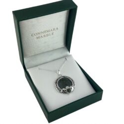 Connemara Marble Irish Claddagh sterling silver pendant. Hand crafted in Ireland as part of our Special Event. Love, loyalty and friendship.