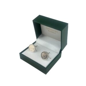 Add a touch of Irish heritage to your wardrobe with these striking cufflinks, crafted from authentic pre-euro 5p Irish coins no longer in circulation.
