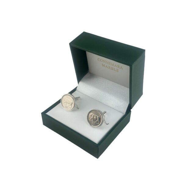 Add a touch of Irish heritage to your wardrobe with these striking cufflinks, crafted from authentic pre-euro 5p Irish coins no longer in circulation.