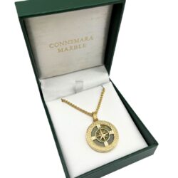 Find your way with our Connemara Marble compass gold pendant. Handcrafted in Ireland with genuine Connemara Marble and gift boxed.