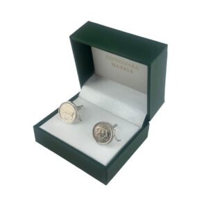 Add a touch of Irish heritage to your wardrobe with these striking cufflinks, crafted from authentic pre-euro 5p Irish coins no longer in circulation.