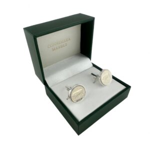 Add a touch of Irish heritage to your wardrobe with these striking cuff links, crafted from authentic pre-euro 5p Irish coins no longer in circulation.