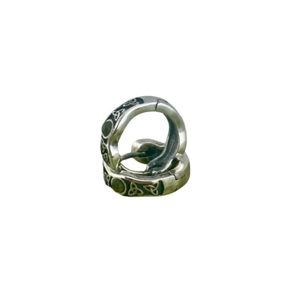 Trinity Knot Connemara Marble sterling silver, stud earrings. Hand crafted in Ireland with hallmarked 925 silver designed for a comfortable and secure fit.