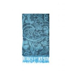 Shamrock Scarf, elegantly blended with blue cotton and silk. An elegant shawl or wrap to complete your look all year around. Celtic design.